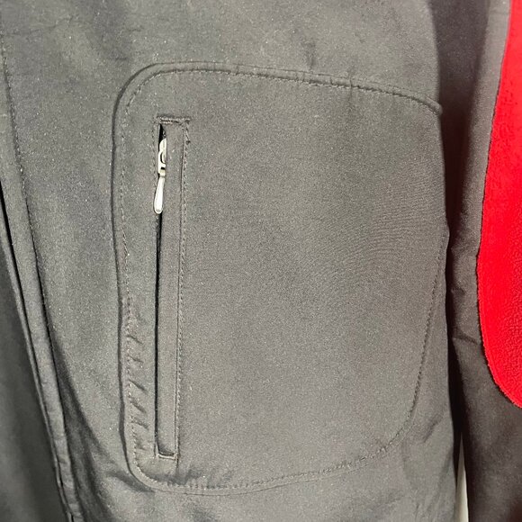 Air Jordan Full Zip Jacket Hood Mens Large Black Red 23 Heavy Pockets Fleece - Picture 2 of 12